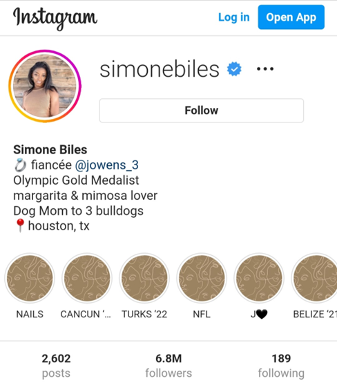 Simone Biles Instagram