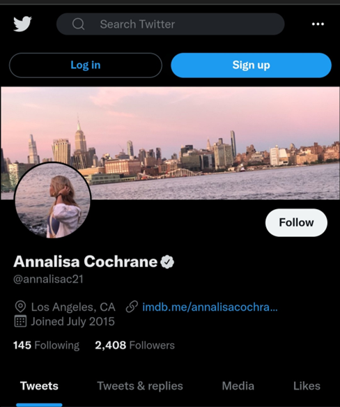 Annalisa Cochrane Twitter