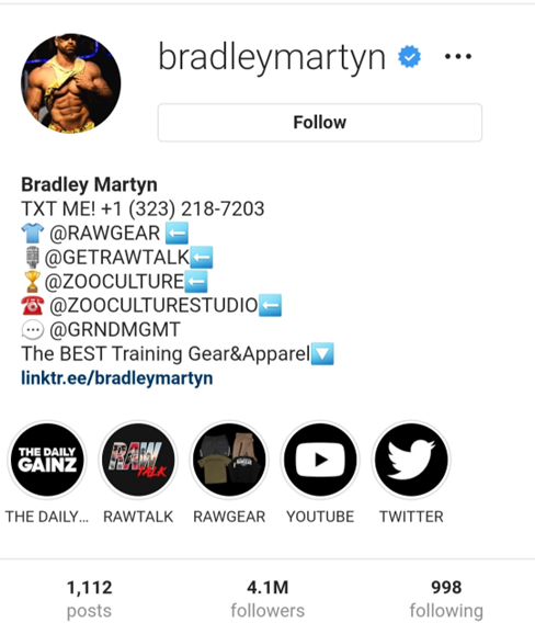Bradley Martyn Instagram