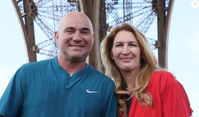 Andre Agassi with his wife