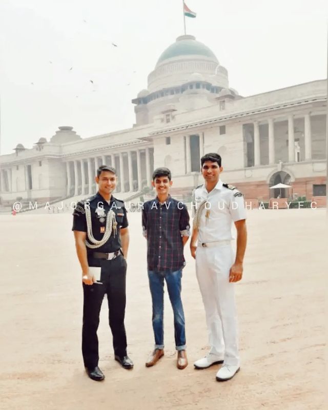 Major Gaurav Chaudhary with his friends 