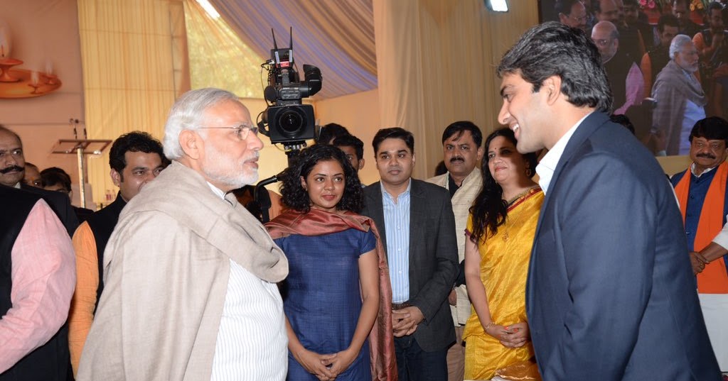 Niti Chaudhary husband with Narendra Modi