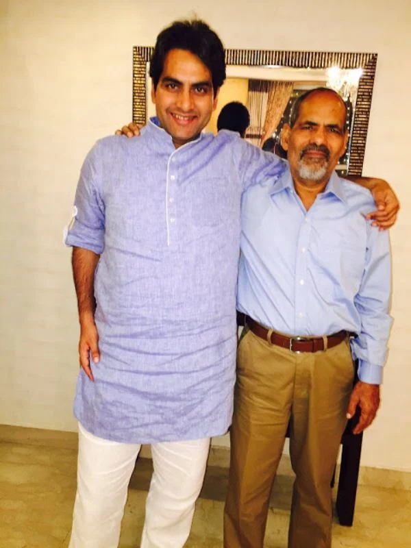 Niti Chaudhary husband with his father