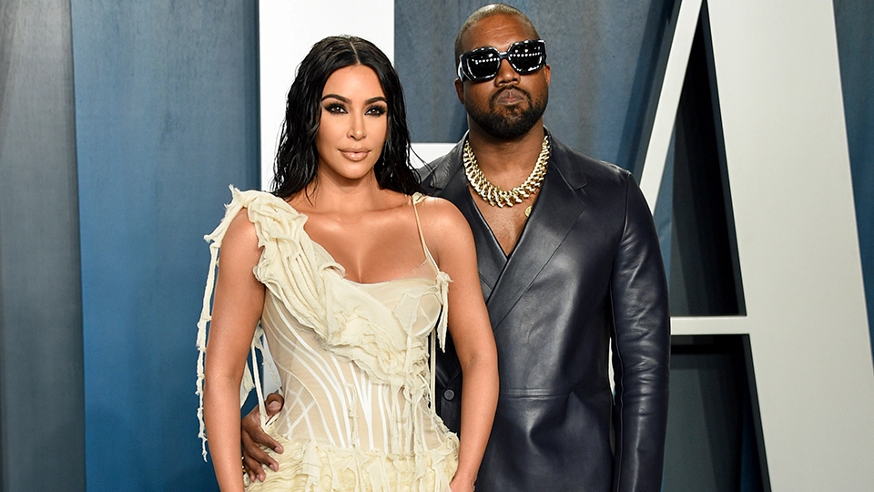 Kanye West with his wife Kim Kardashian