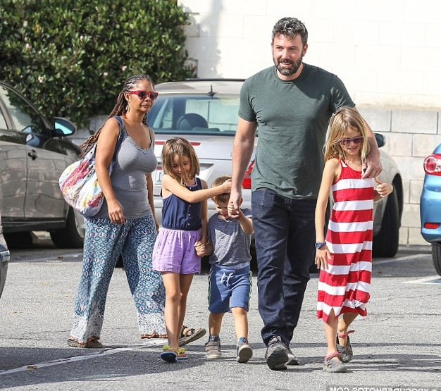 Ben Affleck with his family
