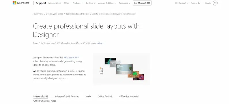 PowerPoint Designer ( Microsoft)